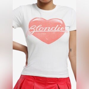 White Blondie Heart Graphic Women's Top